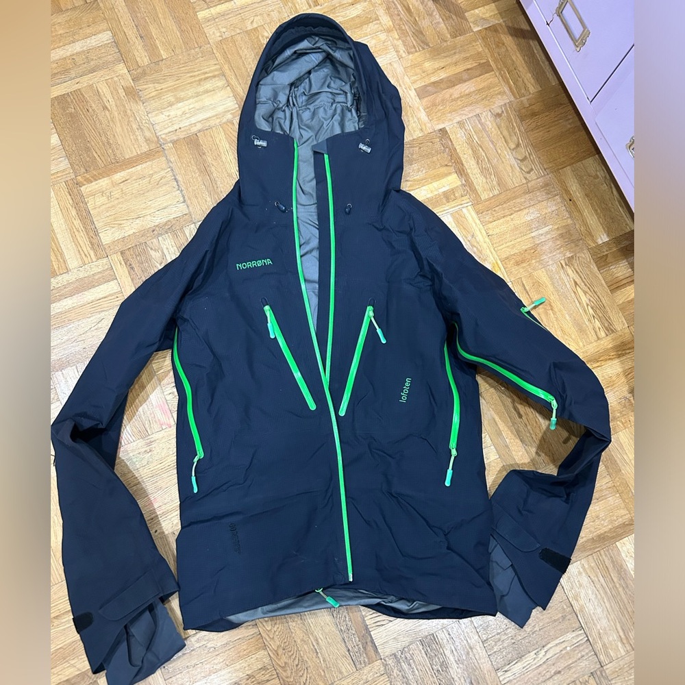 Norrøna Gray and Green Hooded Jacket